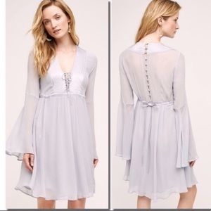 Ghost London Dusty Blue Chiffon Dress
